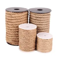 Natural Jute Rope Vintage Handgjorda 4-10 mm förpackningsdekoration Dekorativa bindande DIY-tillbehör garn