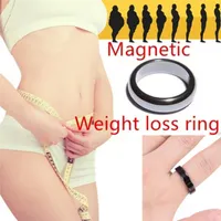 Klusterringar 6/8/10 Svart Cool Women Magnetic Hematite Stone Therapy Health Care Magnet Ring Men smycken Viktminskning