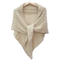 Solide triangle hiver foulard femme tricoté châle tricoplie grande chaude cordineuse couverture femme ponchos tippet pour dames 211231
