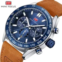Horloges Mini Focus Quartz Horloges Heren Corium Strap Waterdichte Casual Man's Luminous, Calendar, Stop Watch