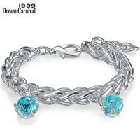 DreamCarnival1989 Arrive Bracelet for Women Selling Special Cut CZ Sky Blue Color Stone Elegant Jewelry Wholesale WB1238 220117