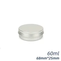 2-Ounce 60g ml Metal Tins Screw Top Flat Aluminum Silver Slide Round Tin Containers For Lip Balm,Crafts,Cosmetic,Candles,Travel Storage Kit