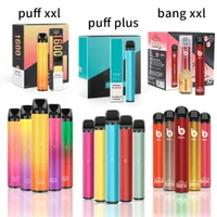 Puff Bar XXL 850 MAH batterij 1600 puffs vapes wegwerp e sigarettenapparaat Vape Bang 2000puffs OEM ODM Prefuled Plus Vaporizer Vapor USA Warehouse nu in voorraad !!!