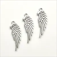 Lot 50pcs Angel Wings Tibétatan Silver Charms Pendentifs pour bijoux Collier Boucle d'oreille Collier Bracelet Accessoires de chaîne clé 33 * 12mm DH055