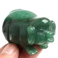 2,36 pollici Altezza naturale Verde Verde Aventurine Quarzo Pig Pig Pet Figurines Crystal Healing Reiki