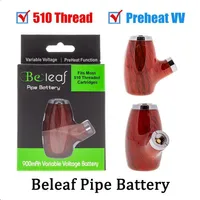 Beleaf Pipe Battery Kit Wooden Design Vape Pen Cigarette 510 Thread 900mAh Rechargeable Preheat Variable Voltage a28