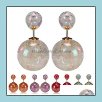 Dangle & Chandelier Earrings Jewelry Trendy Round Fashion Paragraph Selling Double Side Shining Pearl(15Mm) Stud Big Pearl For Women Drop De