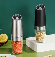 Gravity Electric Salt Pepper Grinder, automatische molen batterij-geopereerd met verstelbare grofheid, LED-licht, keukengereedschap RRE10772