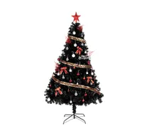 عيد الميلاد الديكور 6ft 1600 الفروع pvc شجرة عيد الميلاد الأسود