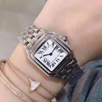 Montre de Luxe 2021 Kvinnor Klockor Ny mode 22 * ​​30mm Ring Högkvalitativ Guld / Silver Rostfritt Stål Quartz Lady Watch med Diamond Dropshipping