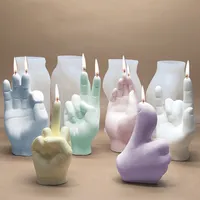 12 Arten Hand Form Kerze Silikonformen DIY 3D Geste Duft Kerzen Seifenform Finger Parfüm Wachs Gips Schokolade Kuchen Dekoration Formen Handgemachte Ornament