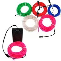 Strips 3m / 5m Flexibel Neon Light Glow El Wire Rope Tape Cable Strip LED Lights Skor Kläder Bil dekor Vattentät