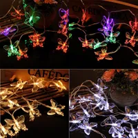 2,2 m 20 stücke LED wasserdichte Schmetterlingsfest String Licht Batteriebetriebene Weihnachten Party Dekorstreifen