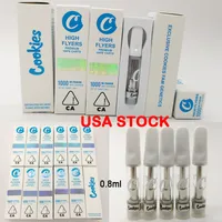 Cookies High Flyers Vape Cartridges 0.8ml Ceramic Thick Oil 510 Cartridge Empty Glass Tanks Cookies Vapes Carts with Packaging Boxes Atomizers Pens USA STOCK