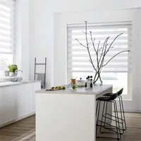 Grey White Zebra Blinds for Windows Premium Roller Blinds Shades Blackout Day and Night Control for Home Office Persiana Estores 210722