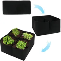 Planters Pots Vilt Four Grid Planting Bed Combinatie Split Bag Non-Woven Six Plant Groei Box Garden Grow