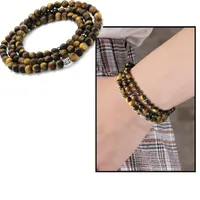 Tesbihane à la fois bracelet-both collier Rosaire 99lu Tiger's Eye Natural Stone Jewelry Bangle