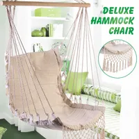 Nordic Style Deluxe Hammock Outdoor Indoor Garden Slaapkamer Slaapkamer Opknopingstoel Voor Kind Volwassen Swingende Single Single Safety Chair SH190924