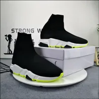 Adam Kadın Rahat Ayakkabılar Çorap 1 2.0 Yürüyüş Ayakkabı Hız Trainer Orijinal Paris Lady Siyah Beyaz Kırmızı Dantel Çorap Spor Sneakers En Kaliteli Çizmeler Temizle Tek Boyutu 36-47 US10