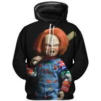 Yeni Korku Film Chucky 3D Hoodies Gençler Moda Chucky Kapşonlu Tişörtü Bahar Rahat Giyim Artı Boyutu Ceket S-6XL YPF611
