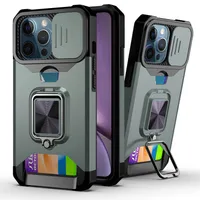 Hybridringhalter Kickstand Telefon Hüllen für Motorola g Stylus 5G 2021 Wiedergabe Power Stoßfest Magnetische Mobiltelefon-Kamera-Objektivschutzabdeckung mit Kartensteckplatz D1