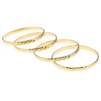 Bangle 4pcs/Lot Gold Screw Thread Pattern Copper Dubai Hand Chain For Women Ethiopian Bangles & Bracelets African Bridal Wedding Gift