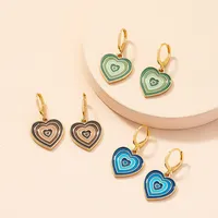 2021 Trendy New smalto Amore Orecchini cuore per le donne Ragazza Coreano Colorato Gocciolante Olio Dripping Heart Drop Earrings Party Fashion Jewelry
