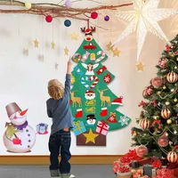 Navidad Straight Fieltro Decoración de árbol Decoración de la Pared Colgando DIY Niños Juguetes para niños Diseñadores Año Regalos XWPI929