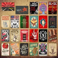 2021 Retro Rock Roll Pintura Poster Country Music Jazz ACDC Metal Sinais Vintage Banda Festa Decoração Pub Bar Café Filme Filme Estrelas Famoso Clube Decoração de Parede