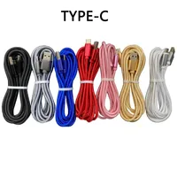 Noodle Braided Type C Cable Micro USB Charger Data Charging 1m 2m 3m 6ft 10ft Cord Woven Fabric for Samsung Mobile IPhone ip i 6 7 8 X 11 12