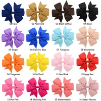 Six ears solid color ribbed with fishtail bow hairpins children&#039;s hair accessories boutique girls bows tie headdress hairpin