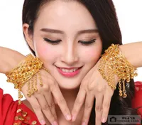 Bracelet de danse du ventre Bangle de bijoux Accessoires à la main atténué Couleur d'or 2pcs / lot
