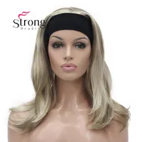 Synthetische Perücken StrongBeauty Medium Blonde Highlights Natürliche leichte Wellen Wärme OK Kopfband Perücke Farbauswahl