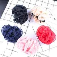 Barrettes JewelryBarrettes Biżuteria Koreańskie klipy Kobiety Szyfonowa Rose Flower Bow szczęka Clip Barrette Claw Hair Aessories Prezent Drop Dostawa 202