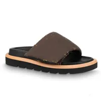 2021Luxury Дизайнерские кожаные сандалии LULU Classic Print Известный бренд пена бегун лето плоская пара обувь мода пляж высокого качества тапочки классический цвет 35-45
