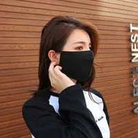 Máscara tridimensional de algodão pode filtrar, máscara preta pode evitar poeira e ventilação
