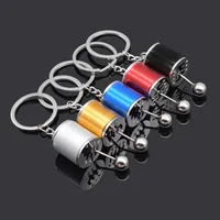 Keychains For Car Keys Men Women Gearbox Handles Gear Shift Knob Lever Stick Type 6 Speed Manual Auto Metal Creative Styling Key Ring