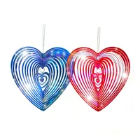 Battre le coeur du coeur spinner décoration intérieure amour métal windchime rotatif suspendu au vent rotatif ornement rotatif en acier inoxydable.