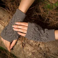 Five Fingers Guantes Mujeres con estilo Hand Warmer Winter Brazo Crochet Tejer de tejido Faux Wool Mitten Cálido Corto Sin dedos