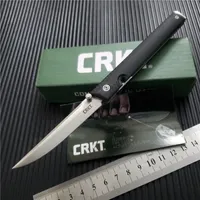 OEM 100% CRK-7096 Rogers CEO Folding Knife 3.14" Satin Plain Blade Black GRN Handles Pocket Knives Rescue Utility EDC Tools Portable Hunting Tactical Outdoor xmas gift