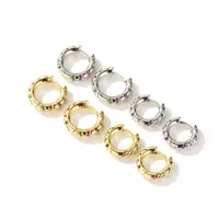 Hoop & Huggie 2021 Fashion Multi Color Cubic Zircon Earrings For Women 13mm 15mm Small Round Circle Hoops Solid Tiny