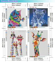 4-Pack DIY Diamond Painting, 5D Shiny Resin Animal Art Paintings Kits for Adults and kids, Hanging on the Wall as Home Shop Office Decoration DD
