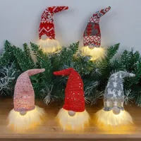Dekoracje świąteczne Świecące Gnomy Drzewo Wisiorek Elf Decor Light Wiszące Xmas Stół Skandynawski I3E6