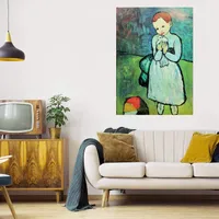 Chica con la paloma 1964 Gran pintura al óleo sobre lienzo Decoración para el hogar pintado a mano HD Imprimir pared Arte de la pared Personalización es aceptable 21072206