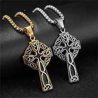 Chains 2021 Viking Celtic Cross Pendant Necklace For Men Male Statement Punk Vintage Fashion Jewelry Charm Wholesale