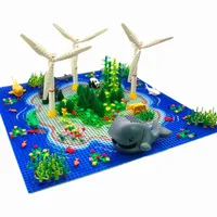 2020 طاحونة أشجار النباتات اللبنات ل diy البحر الحوت القرش أجزاء moc الطوب اللعب متوافق جزيرة لوحة لوحة juguetes g1204