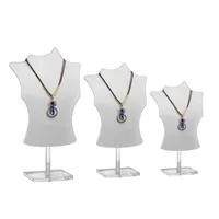 Jewelry Pouches, Bags 85LF 3D Acrylic Mannequin Necklace Display Holder Pendant Chain Bust Stand