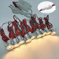 Scheinwerfer 1W Mini Indoor-LED-Spot-Light Downlight Dimmable Decken-Treppenlampe mit 85-277V-Treiber-Showcase-Kabinett 9pcs / set