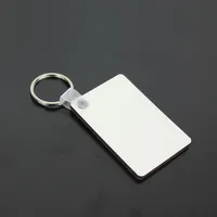 Blank sublimering Rektangel Hardboard Keychain DIY Utskrift MDF Trä nyckelringar Reklamtillbehör Värmeöverföring Nyckelringar