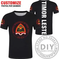 Doğu Timor T Gömlek Ücretsiz Custom Made Adı Numarası TMP T-Shirt Ulus Bayrak Portekizce Cumhuriyeti TP LESTE Koleji Baskı Fotoğraf Giysileri X0602